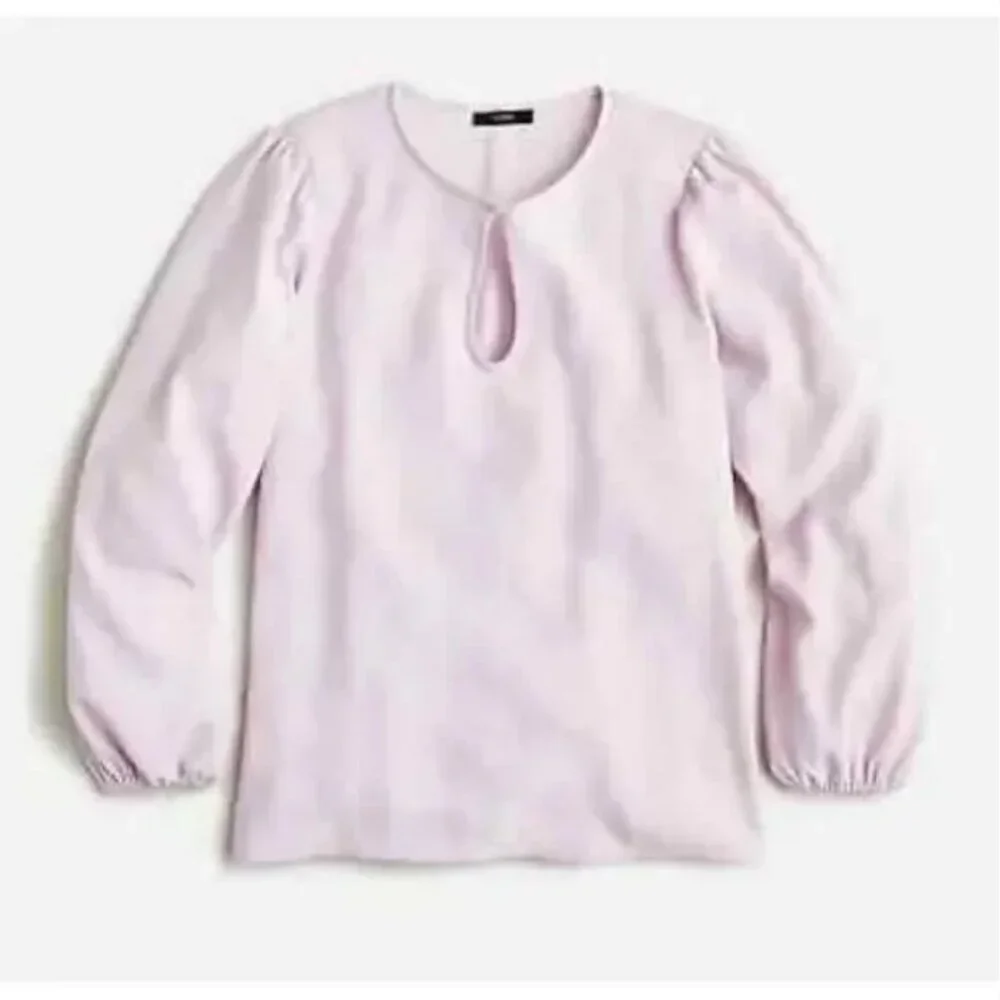 NWT J. Crew Puff Sleeve Satin Back Crepe Blouse‎ Lavender